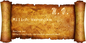 Milich Veronika névjegykártya